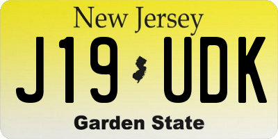 NJ license plate J19UDK