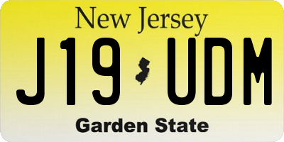 NJ license plate J19UDM