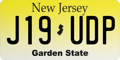 NJ license plate J19UDP