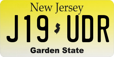 NJ license plate J19UDR