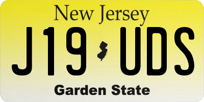NJ license plate J19UDS