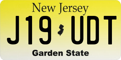NJ license plate J19UDT