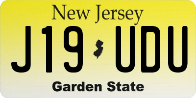 NJ license plate J19UDU