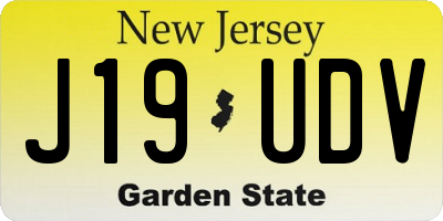 NJ license plate J19UDV