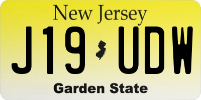NJ license plate J19UDW