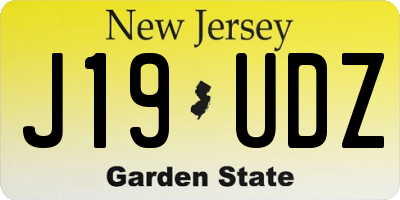 NJ license plate J19UDZ