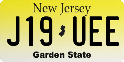 NJ license plate J19UEE