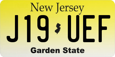 NJ license plate J19UEF