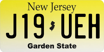 NJ license plate J19UEH