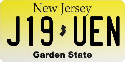 NJ license plate J19UEN