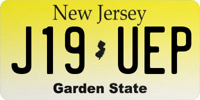 NJ license plate J19UEP