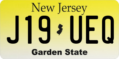 NJ license plate J19UEQ