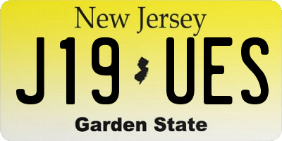 NJ license plate J19UES