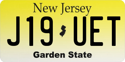 NJ license plate J19UET