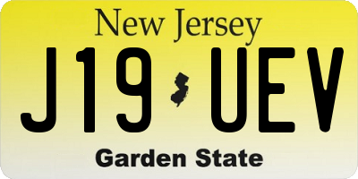 NJ license plate J19UEV