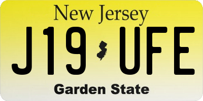 NJ license plate J19UFE