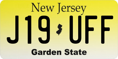 NJ license plate J19UFF