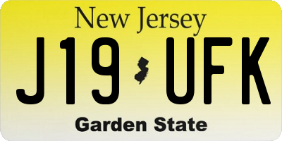 NJ license plate J19UFK