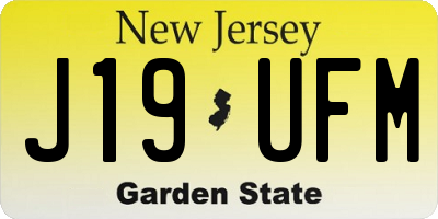 NJ license plate J19UFM
