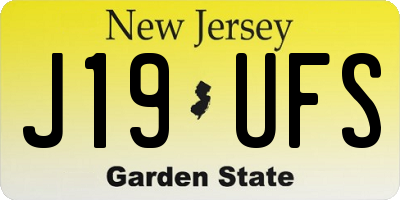 NJ license plate J19UFS