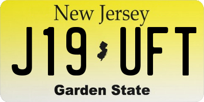 NJ license plate J19UFT