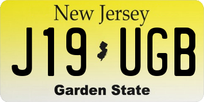 NJ license plate J19UGB