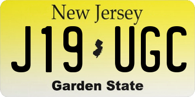 NJ license plate J19UGC