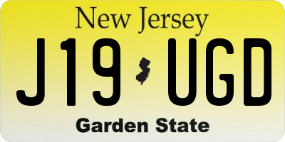 NJ license plate J19UGD