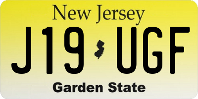NJ license plate J19UGF
