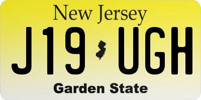 NJ license plate J19UGH