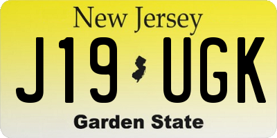 NJ license plate J19UGK