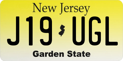 NJ license plate J19UGL