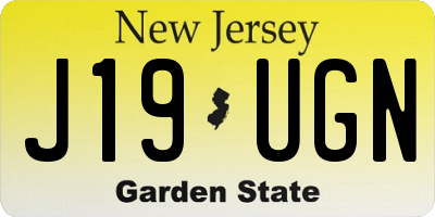 NJ license plate J19UGN