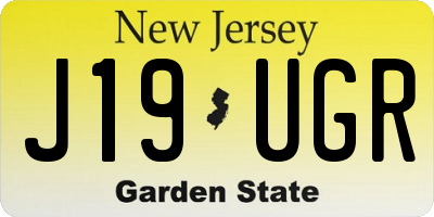 NJ license plate J19UGR