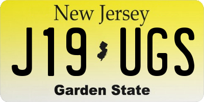 NJ license plate J19UGS