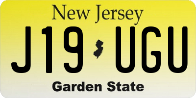 NJ license plate J19UGU