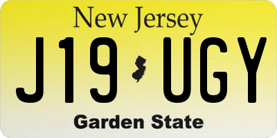 NJ license plate J19UGY