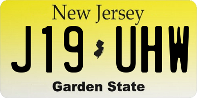 NJ license plate J19UHW