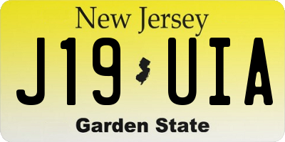 NJ license plate J19UIA