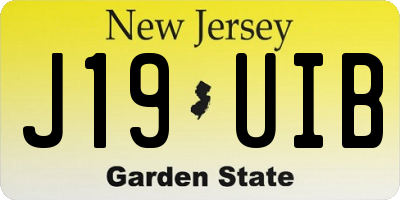NJ license plate J19UIB