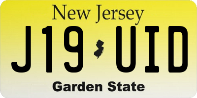NJ license plate J19UID