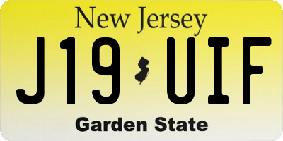 NJ license plate J19UIF