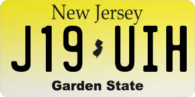 NJ license plate J19UIH