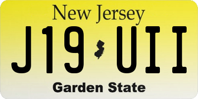 NJ license plate J19UII