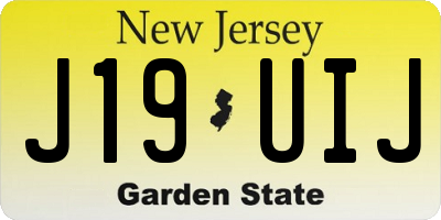 NJ license plate J19UIJ
