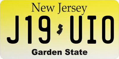 NJ license plate J19UIO