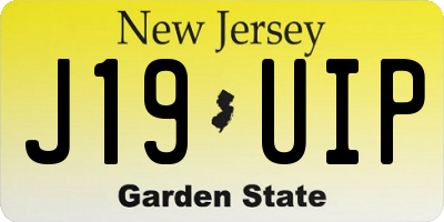 NJ license plate J19UIP