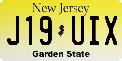 NJ license plate J19UIX