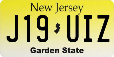 NJ license plate J19UIZ