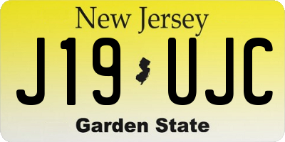 NJ license plate J19UJC